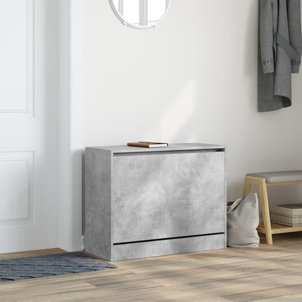 vidaXL Shoe Cabinet Concrete Grey 80x34x63 cm Engineered Wood