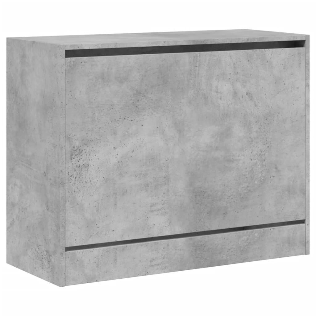 vidaXL Shoe Cabinet Concrete Grey 80x34x63 cm Engineered Wood