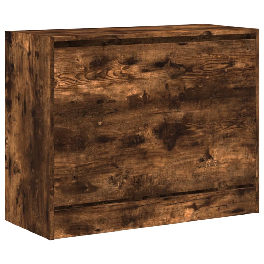 vidaXL Shoe Cabinet Smoked Oak 80x34x63 cm Engineered Wood