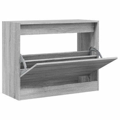vidaXL Shoe Cabinet Grey Sonoma 80x34x63 cm Engineered Wood