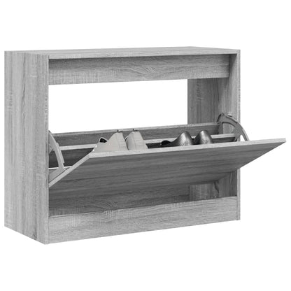 vidaXL Shoe Cabinet Grey Sonoma 80x34x63 cm Engineered Wood