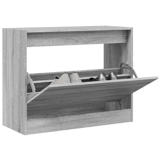 vidaXL Shoe Cabinet Grey Sonoma 80x34x63 cm Engineered Wood