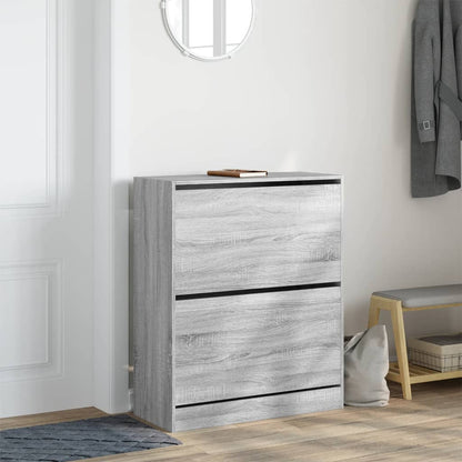 vidaXL Shoe Cabinet Grey Sonoma 80x34x96.5 cm Engineered Wood