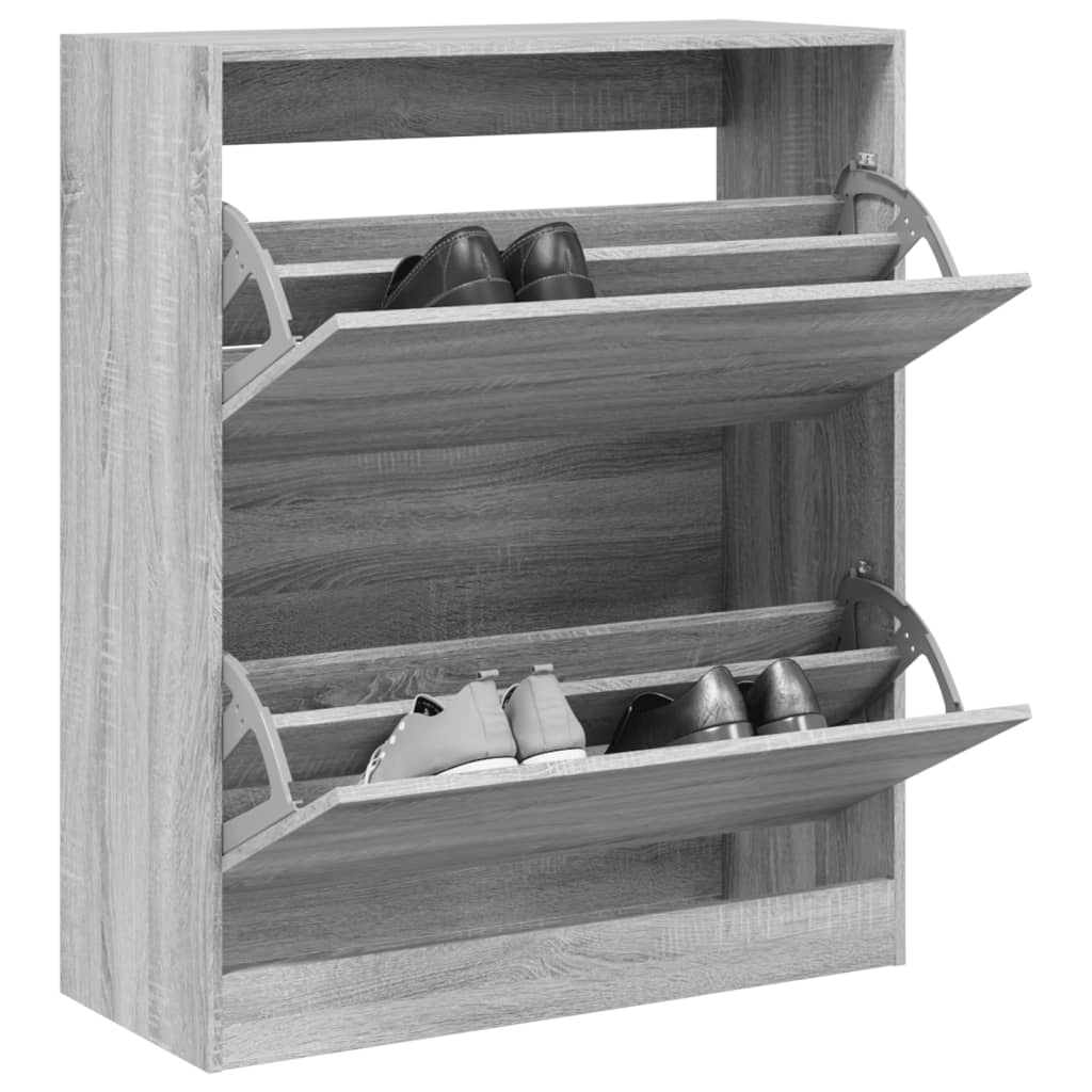 vidaXL Shoe Cabinet Grey Sonoma 80x34x96.5 cm Engineered Wood