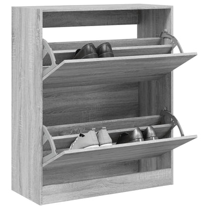 vidaXL Shoe Cabinet Grey Sonoma 80x34x96.5 cm Engineered Wood