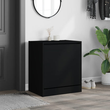 vidaXL Shoe Cabinet | Black | Engineered wood | Compact | Shoe Cabinet