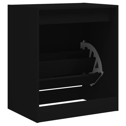 vidaXL Shoe Cabinet | Black | Engineered wood | Compact | Shoe Cabinet