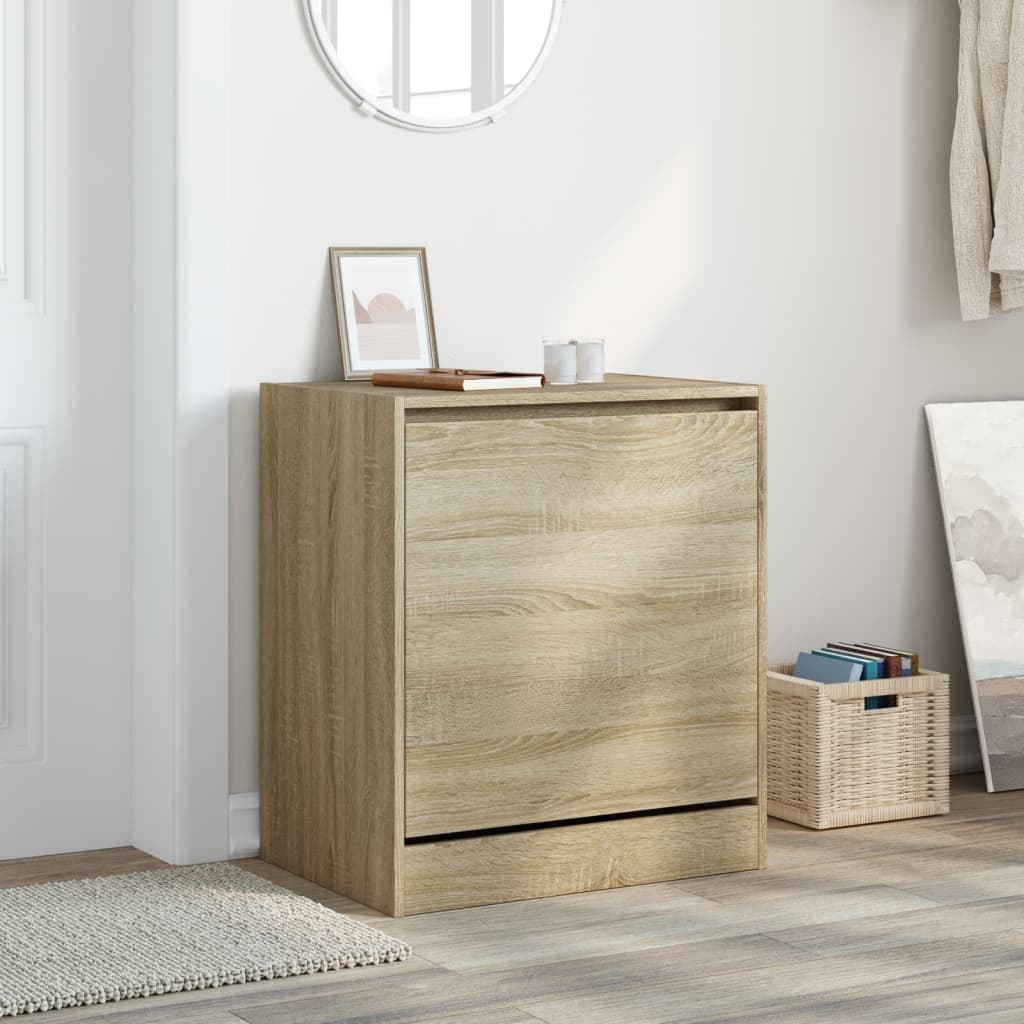 vidaXL Shoe Cabinet Sonoma Oak 60x42x69 cm Engineered Wood