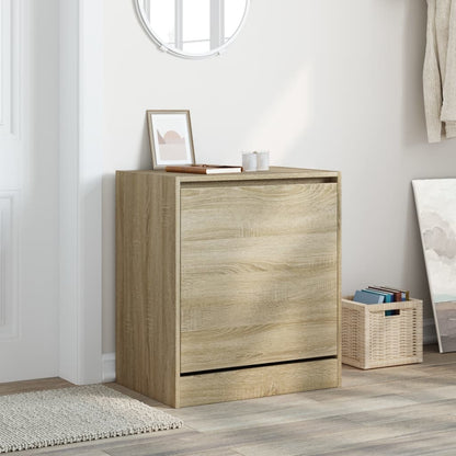 vidaXL Shoe Cabinet Sonoma Oak 60x42x69 cm Engineered Wood