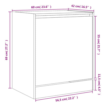 vidaXL Shoe Cabinet Sonoma Oak 60x42x69 cm Engineered Wood