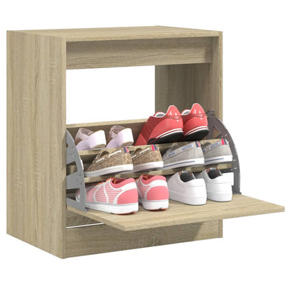 vidaXL Shoe Cabinet Sonoma Oak 60x42x69 cm Engineered Wood