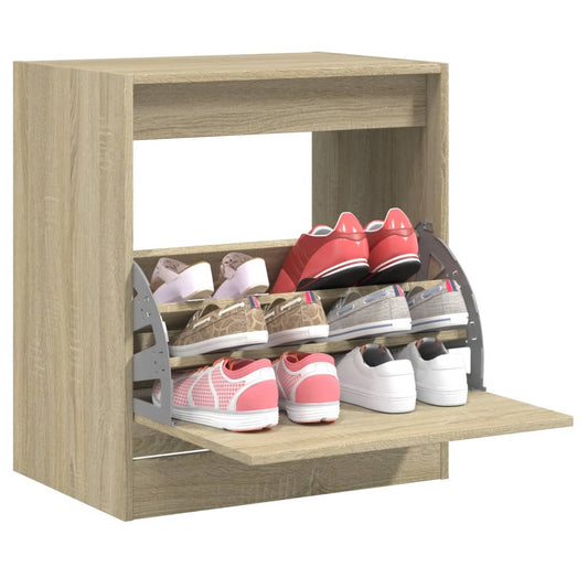 vidaXL Shoe Cabinet Sonoma Oak 60x42x69 cm Engineered Wood