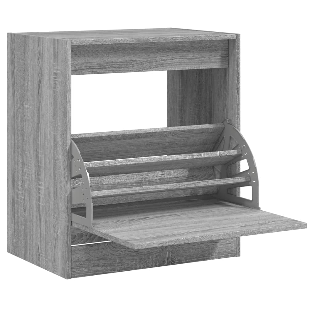 vidaXL Shoe Cabinet Grey Sonoma 60x42x69 cm Engineered Wood