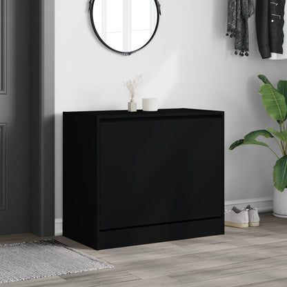vidaXL Shoe Cabinet | Black | Engineered wood | Compact | Shoe Cabinet