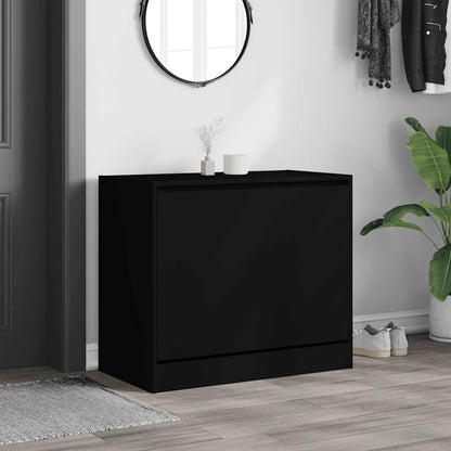 vidaXL Shoe Cabinet Black 80x42x69 cm Engineered Wood