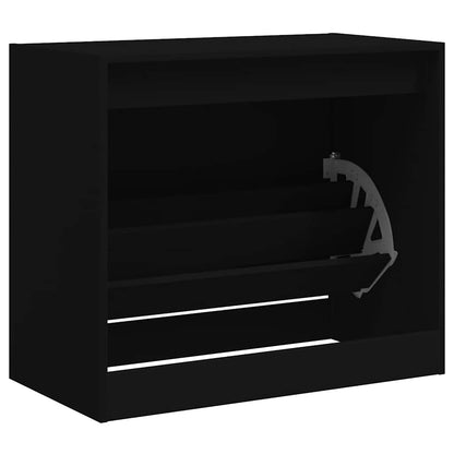 vidaXL Shoe Cabinet Black 80x42x69 cm Engineered Wood