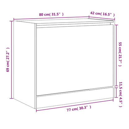 vidaXL Shoe Cabinet | Black | Engineered wood | Compact | Shoe Cabinet
