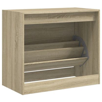 vidaXL Shoe Cabinet Sonoma Oak 80x42x69 cm Engineered Wood