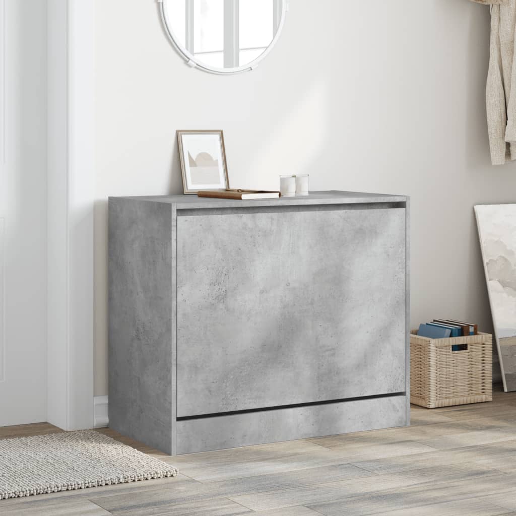 vidaXL Shoe Cabinet Concrete Grey 80x42x69 cm Engineered Wood
