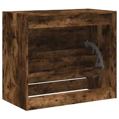 vidaXL Shoe Cabinet Smoked Oak 80x42x69 cm Engineered Wood