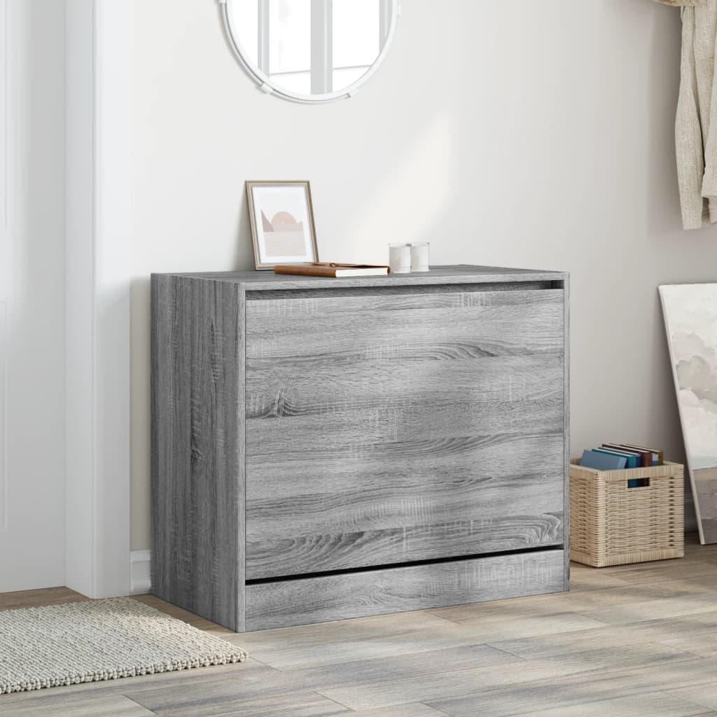 vidaXL Shoe Cabinet Grey Sonoma 80x42x69 cm Engineered Wood