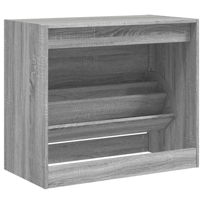 vidaXL Shoe Cabinet Grey Sonoma 80x42x69 cm Engineered Wood