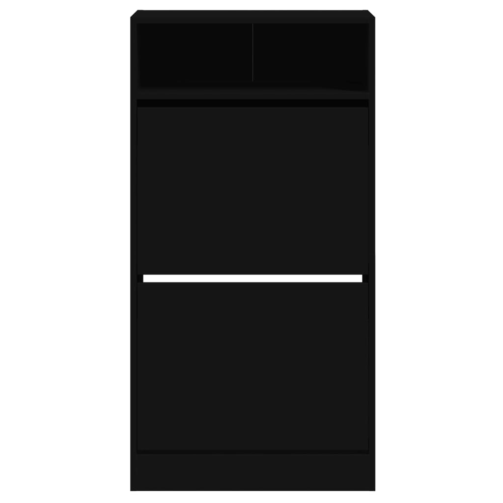 vidaXL Shoe Cabinet Black 60x34x116 cm Engineered Wood