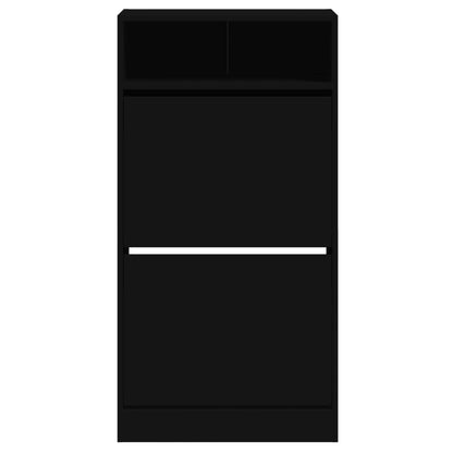 vidaXL Shoe Cabinet Black 60x34x116 cm Engineered Wood