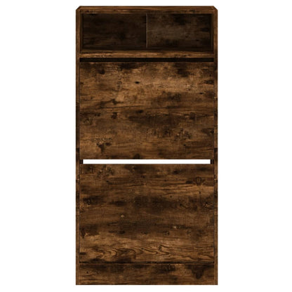 vidaXL Shoe Cabinet Smoked Oak 60x34x116 Engineered Wood