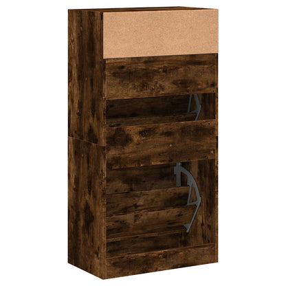 vidaXL Shoe Cabinet Smoked Oak 60x34x116 Engineered Wood