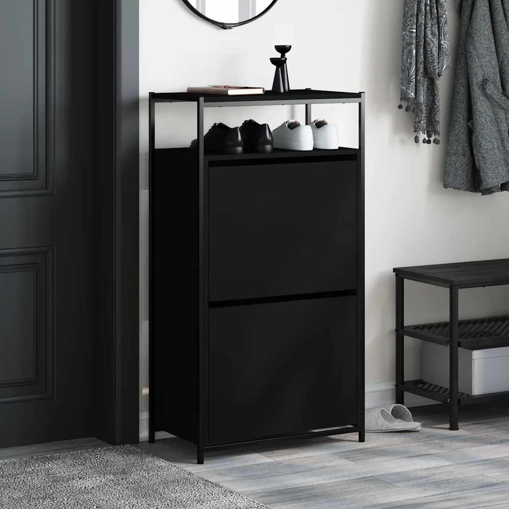 vidaXL Shoe Cabinet Black