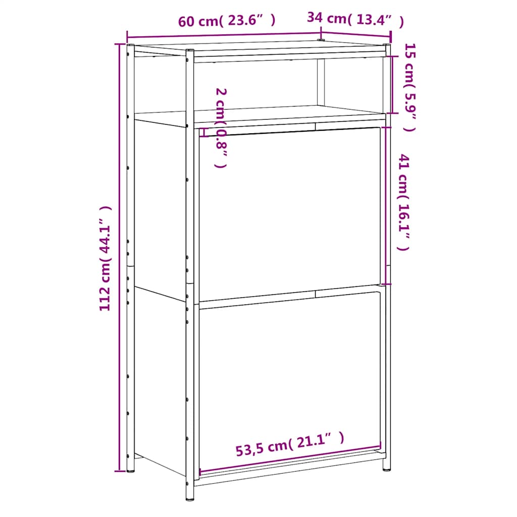 vidaXL Shoe Cabinet Black