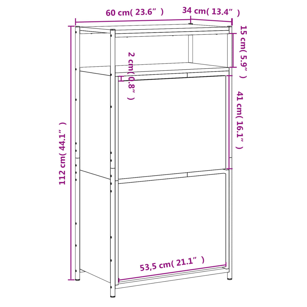 vidaXL Shoe Cabinet Sonoma Oak N/A