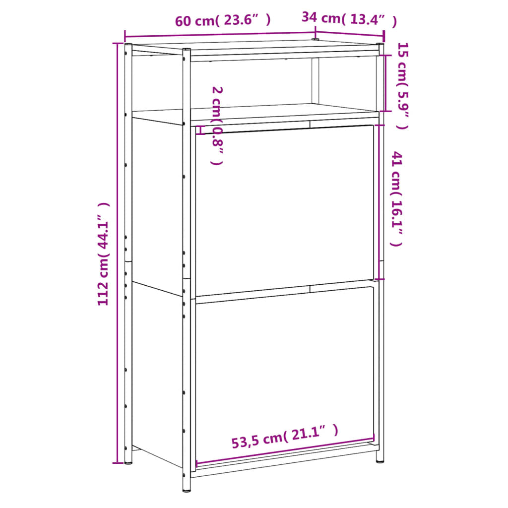 vidaXL Shoe Cabinet Smoked Oak