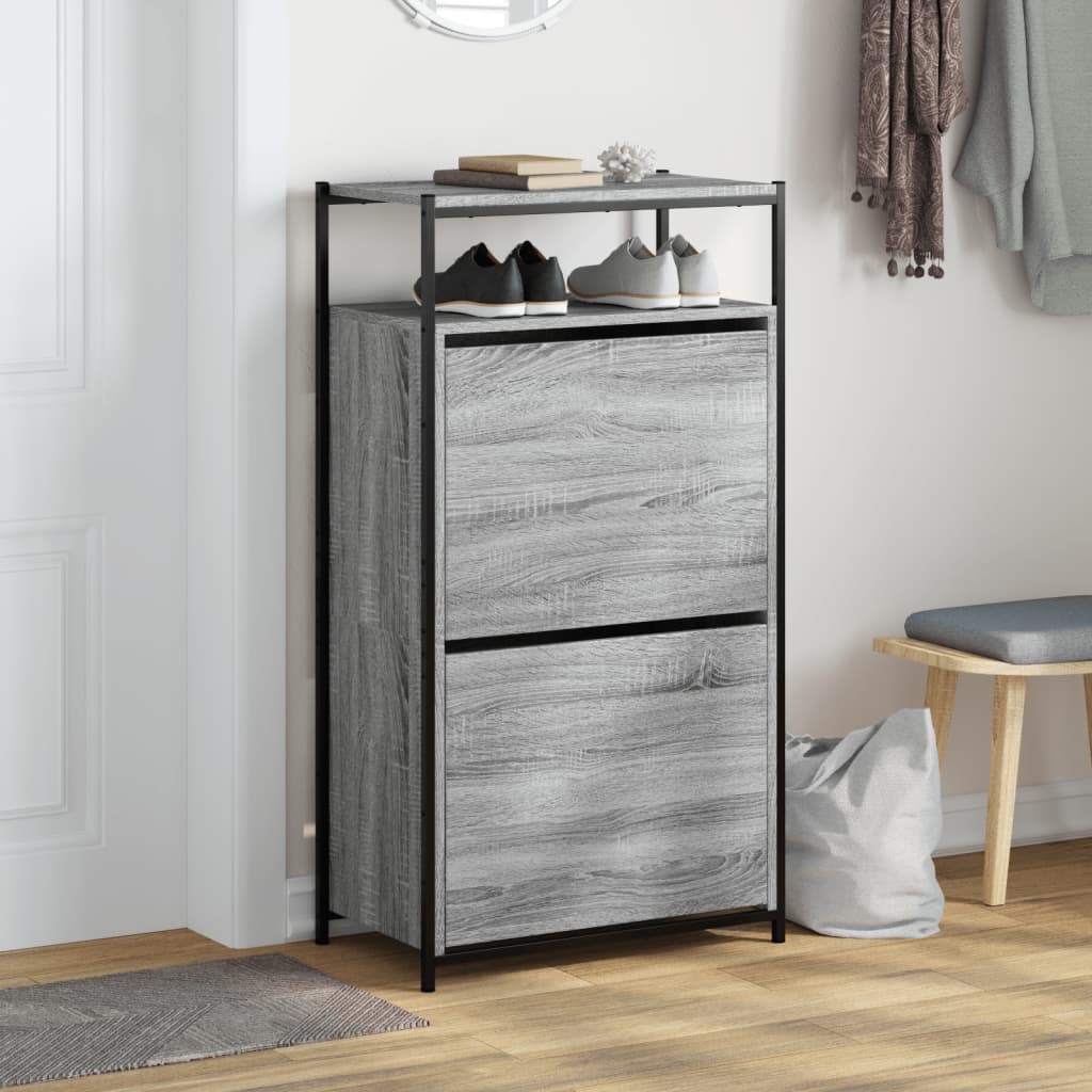 vidaXL Shoe Cabinet Grey Sonoma