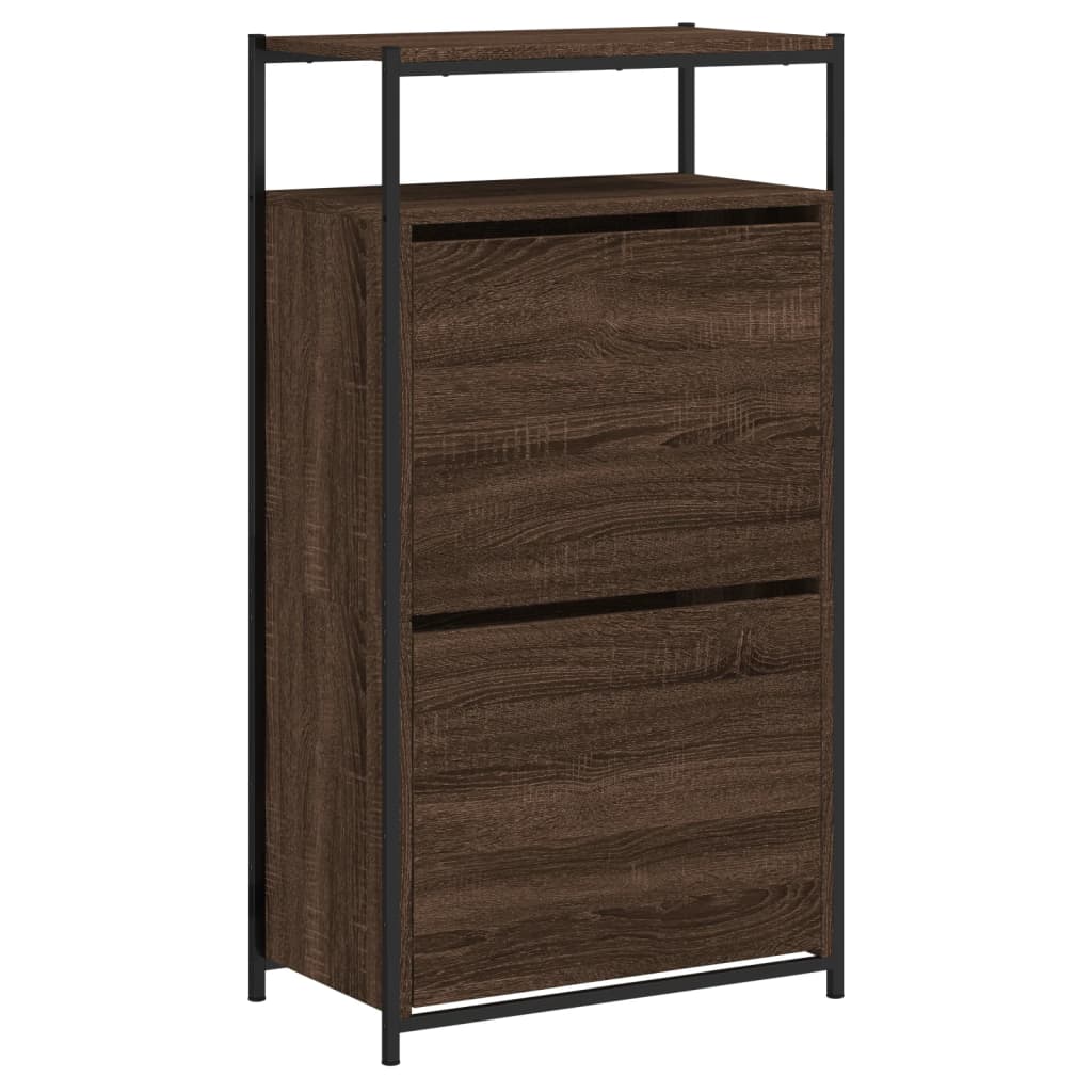 vidaXL Shoe Cabinet Brown Oak Stores multiple pairs of shoes