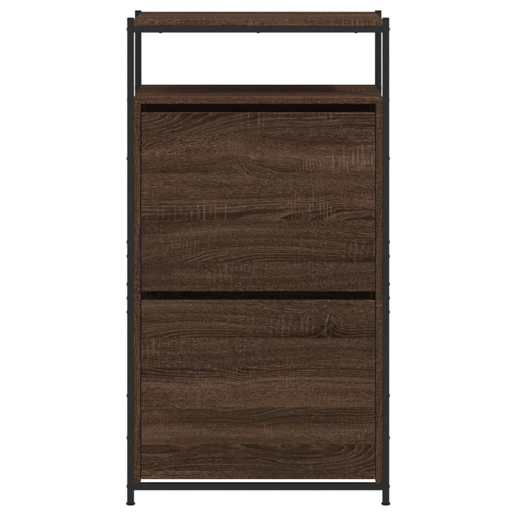 vidaXL Shoe Cabinet Brown Oak Stores multiple pairs of shoes