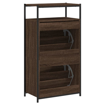 vidaXL Shoe Cabinet Brown Oak Stores multiple pairs of shoes