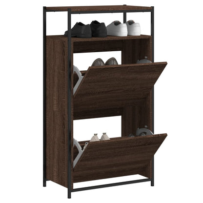 vidaXL Shoe Cabinet Brown Oak Stores multiple pairs of shoes
