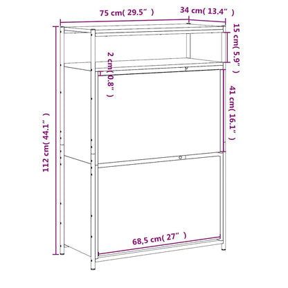 vidaXL Shoe Cabinet Black