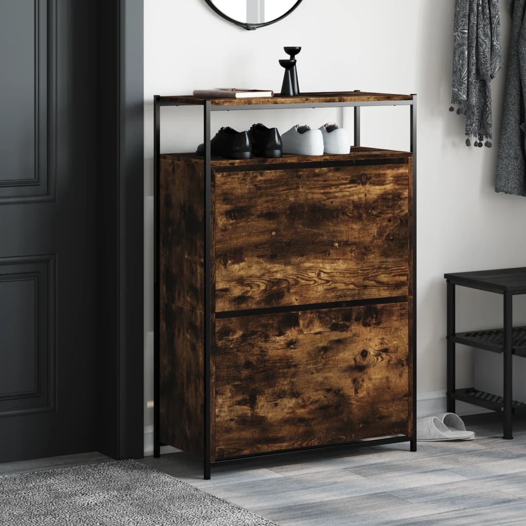 vidaXL Shoe Cabinet Smoked Oak Holds loads of shoes