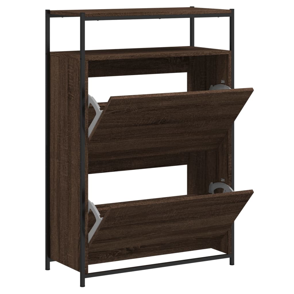 vidaXL Shoe Cabinet Brown Oak 75x34x112 Engineered Wood