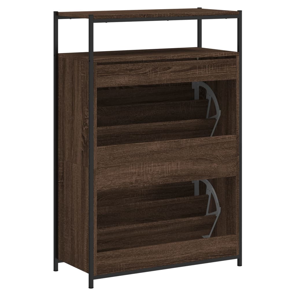 vidaXL Shoe Cabinet Brown Oak 75x34x112 Engineered Wood
