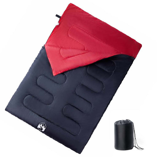 vidaXL Double Sleeping Bag with Pillows for Adults Camping 3-4 Seasons