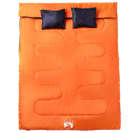 vidaXL Double Sleeping Bag with Pillows for Adults Camping 3-4 Seasons