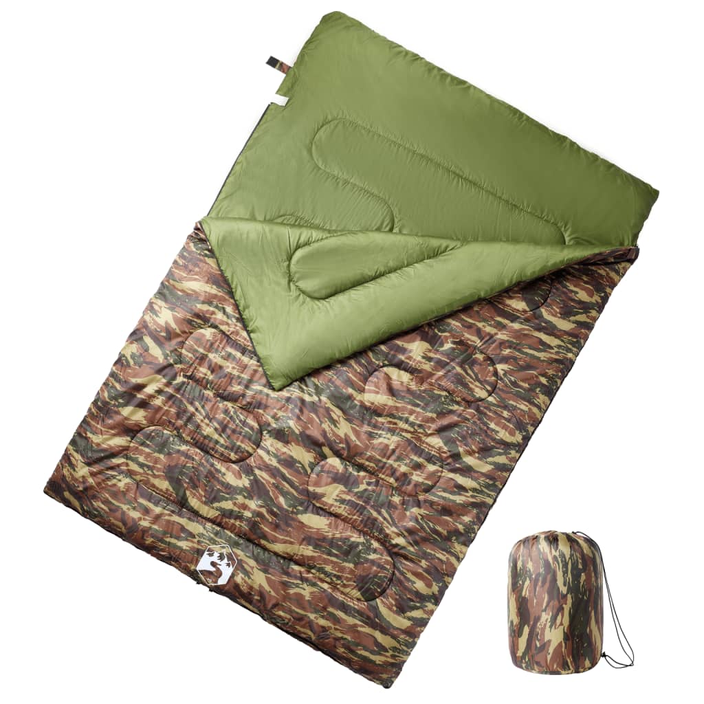 vidaXL Double Sleeping Bag with Pillows for Adults Camping 3-4 Seasons