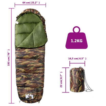 vidaXL Mummy Sleeping Bag for Adults Camping 3 Seasons