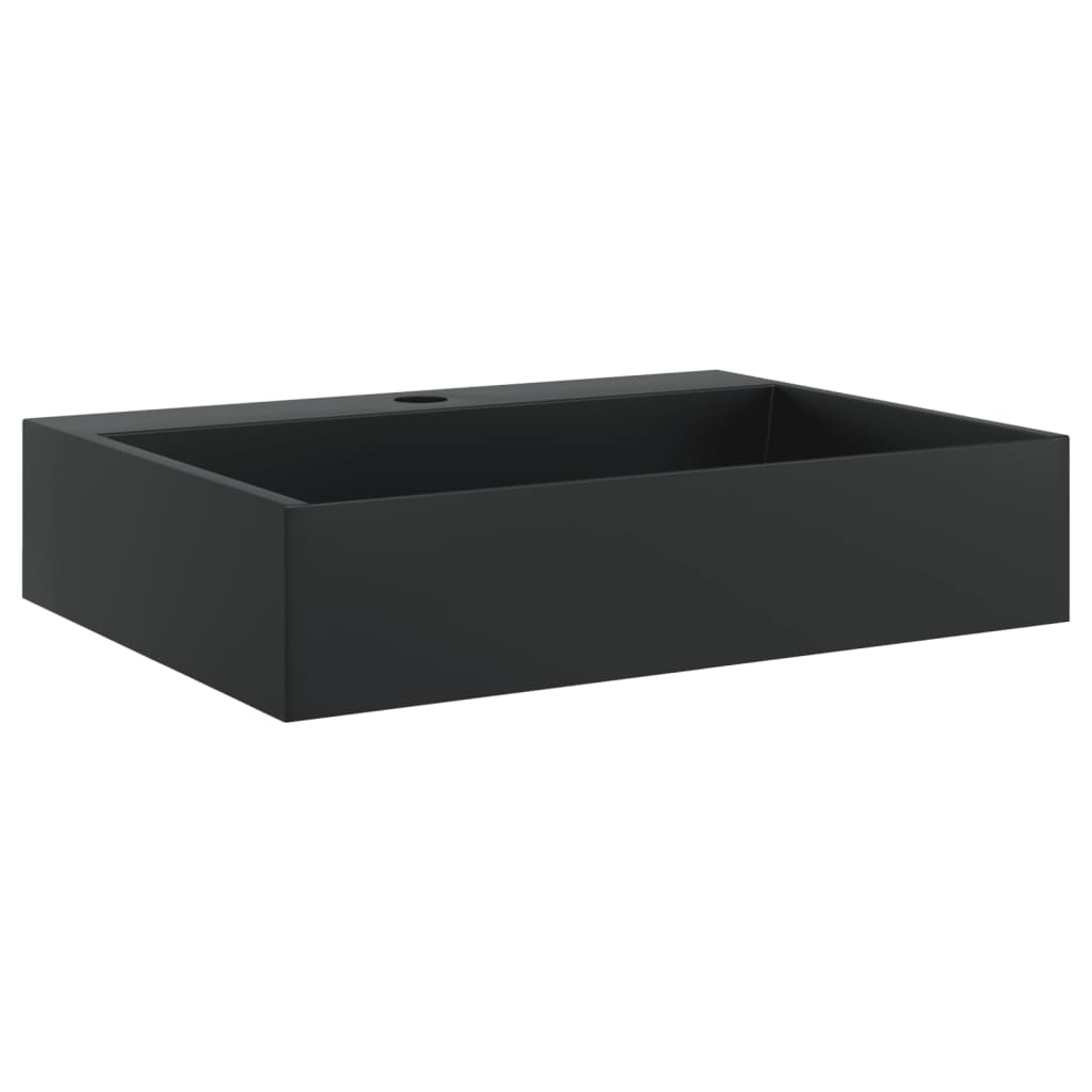 vidaXL Wash Basin 50x38x11 cm Mineral Cast/Marble Cast Matt Black
