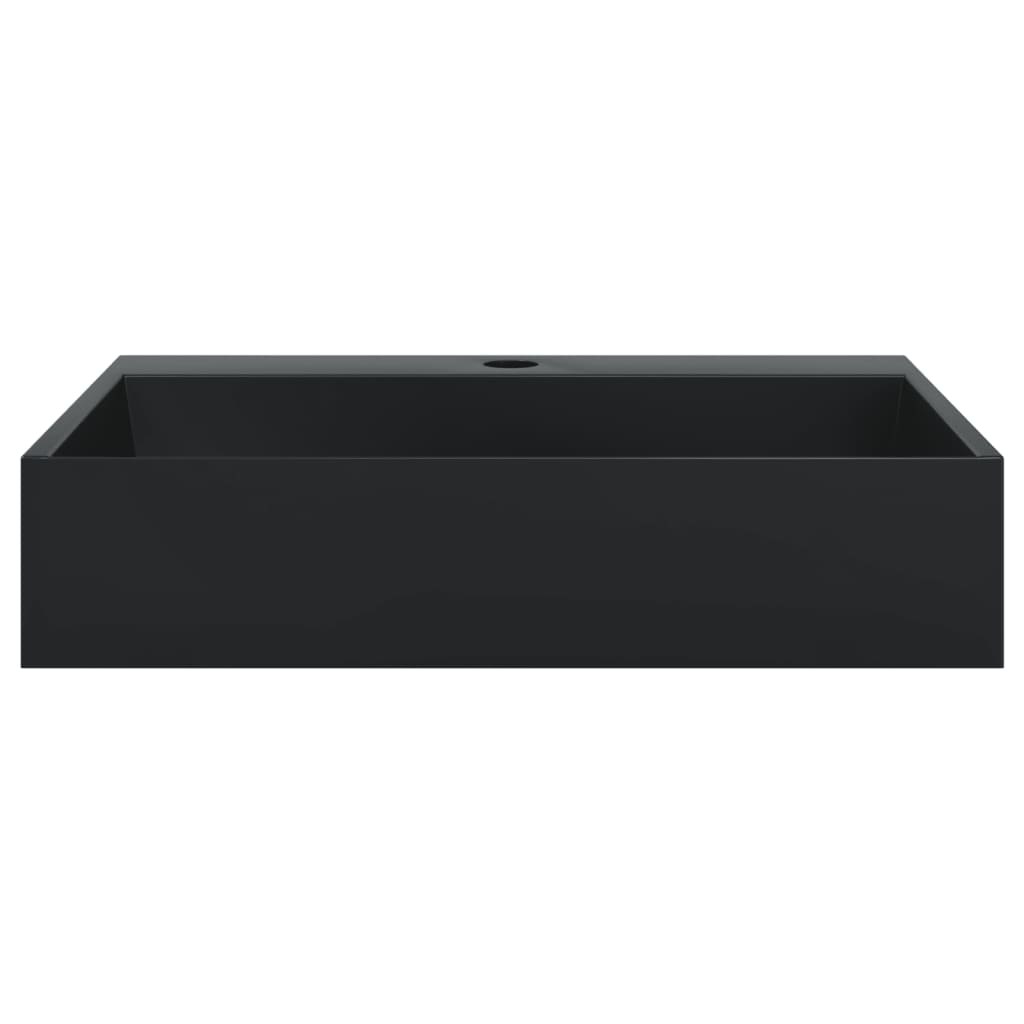 vidaXL Wash Basin 50x38x11 cm Mineral Cast/Marble Cast Matt Black