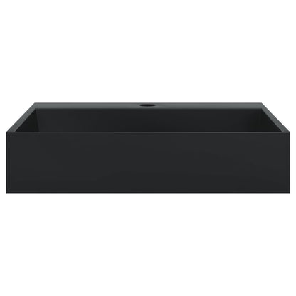 vidaXL Wash Basin 50x38x11 cm Mineral Cast/Marble Cast Matt Black